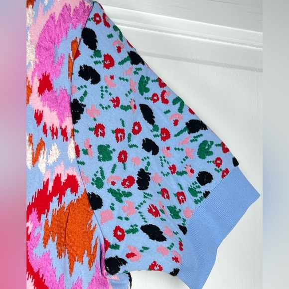 MARNI Floral textured Knitted Top Iris Blue Pristine Condition Size US 8 - Picture 6 of 13